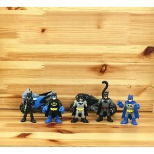 IMAGINEXT DC SUPER FRIENDS 4 BATMAN, CATWOMAN W/ BLACK CYCLE FIGURES SET